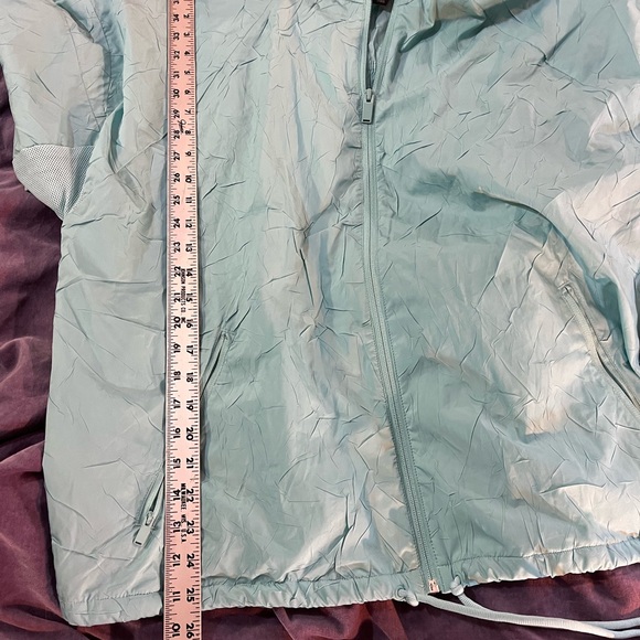 ADIDAS Light Blue Hooded Windbreaker Jacket Sz L - Picture 5 of 5